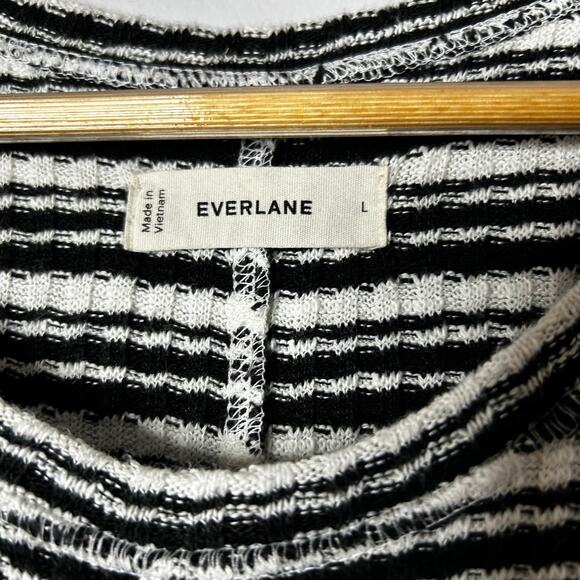 Everlane The Rib Knit A-line Tank Maxi Dress Women's Large Stripes Black White - Picture 7 of 13
